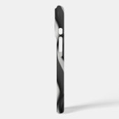 verticaal zwart-wit golfpatroon Case-Mate iPhone case (Achterkant / Links)