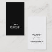 Verticaal zwart wit grijs aantrekkelijk Visitekaar Visitekaartje (Voorkant / Achterkant)
