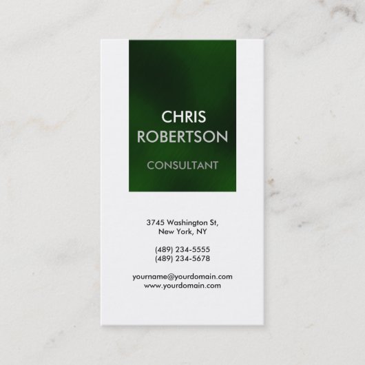 Verticaal Zwart Wit Grijs Groen Visitekaartje (Voorkant)