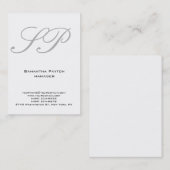 Verticaal zwart wit handschrift monogram visitekaartje (Voorkant / Achterkant)