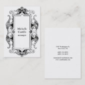 Verticaal zwart-wit  Klassiek Visitekaartje (Voorkant / Achterkant)