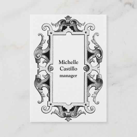 Verticaal zwart-wit  Klassiek Visitekaartje (Voorkant)