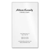 Verticaal zwart-wit penseelscript magnetisch visitekaartje (Voorkant Verticaal)