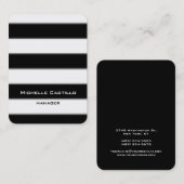 Verticaal Zwart Wit Strepen Uniek Kunstontwerp Visitekaartje (Voorkant / Achterkant)