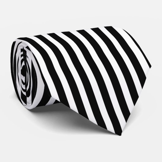 Verticaal zwart-wit stropdas (Opgerold)