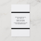 Verticaal zwart wit vlak modern visitekaartje (Achterkant)