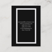 Verticaal zwart witkapje modern Visitekaartje (Achterkant)