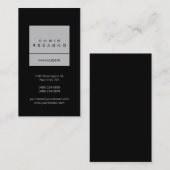 Verticaal zwart, zilver grijs strepe Visitekaartje (Voorkant / Achterkant)