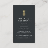 Verticaal zwart/zwart-witanasegelvormig visitekaartje (Achterkant)