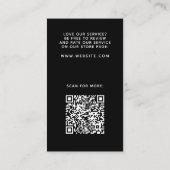 Verticaal zwarte elegant Dank u Visitekaartje (Achterkant)