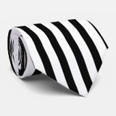 Verticaal zwarte en witte referentiestrepen stropdas (Opgerold)