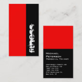 Verticaal zwarte fitness Visitekaartje sport (Voorkant / Achterkant)