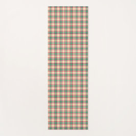 Vertical and horizontal plaid patterns on white  yogamat