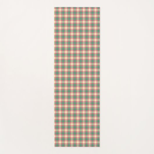Vertical and horizontal plaid patterns on white  yogamat (Voorkant)