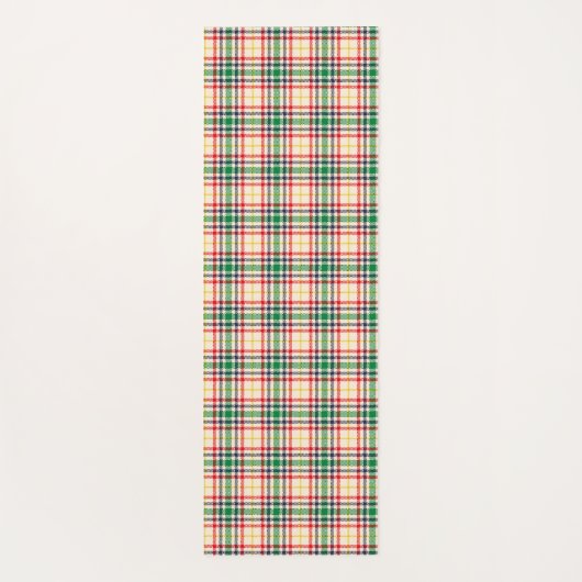 Vertical and horizontal plaid patterns on white  yogamat (Achterkant)