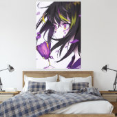 vertical anime girls Premium Wrapped Canvas(Gloss) Canvas Afdruk (Insitu (Slaapkamer))