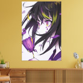 vertical anime girls Premium Wrapped Canvas(Gloss) Canvas Afdruk (Insitu (Woonkamer))