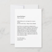 Vertical Artwork Exhibition Art Show Placards Notitiekaartje (Voorkant)