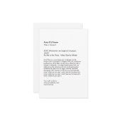 Vertical Artwork Exhibition Art Show Placards Notitiekaartje (Voorkant / Achterkant in situ)