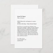 Vertical Artwork Exhibition Art Show Placards Notitiekaartje (Voorkant / Achterkant)