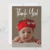 Vertical Baby Girl Foto geboorteaankondiging Bedankkaart (Voorkant)