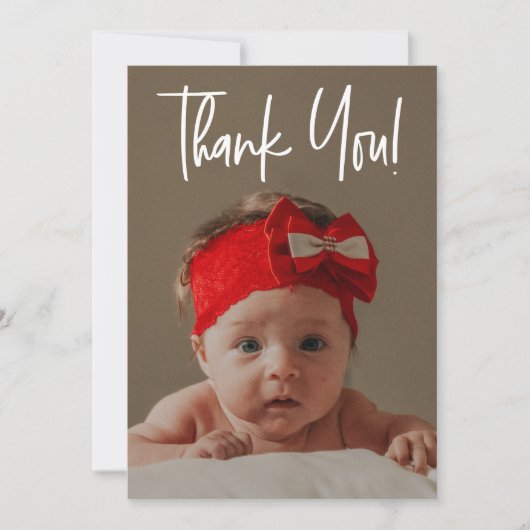 Vertical Baby Girl Foto geboorteaankondiging Bedankkaart (Voorkant)