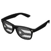 Vertical Black flag of Puerto Rico Retro Zonnebril (Gekanteld)