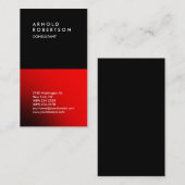 Vertical Black Red Trendy Consultant Visitekaartje (Voorkant / Achterkant)
