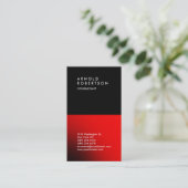 Vertical Black Red Trendy Consultant Visitekaartje (Staand voorkant)
