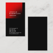 Vertical Black Red Trendy Consultant Visitekaartje (Voorkant / Achterkant)