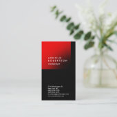 Vertical Black Red Trendy Consultant Visitekaartje (Staand voorkant)