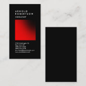 Vertical Black Red Trendy Consultant Visitekaartje (Voorkant / Achterkant)