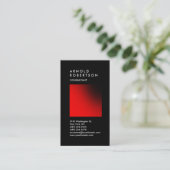 Vertical Black Red Trendy Consultant Visitekaartje (Staand voorkant)