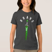Vertical Brave Fantasy Zwaard Kids Tri-Blend Shirt (Voorkant)
