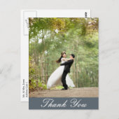 Vertical Custom Wedding Photo Thank You Briefkaart (Voorkant / Achterkant)