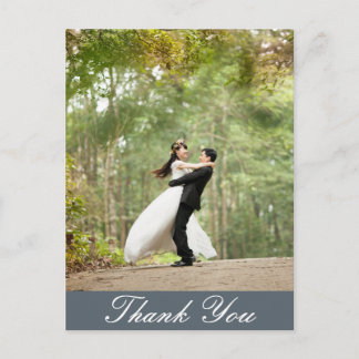 Vertical Custom Wedding Photo Thank You Briefkaart
