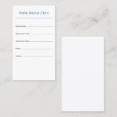 Vertical Dental Appointment Card Clean Design Afsprakenkaartje (Voorkant / Achterkant)