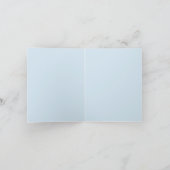 Vertical drieletterig blauw monogram met rand notitiekaartje (Binnen)