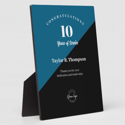 Vertical Employee years of service award blue Fotoplaat (Zijkant)