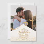 Vertical First Christmas Full Photo Layout Feestdagenkaart (Voorkant)