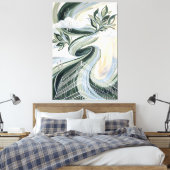 Vertical Forest Abstracte Kunst, Groene Bouw Urban Canvas Afdruk (Insitu (Slaapkamer))