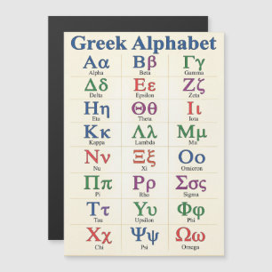 Vertical Griekse Alfabet Magnetische Kaart Letters