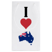 Vertical I Love Australia / I Heart Australia Klein Cadeauzakje (Achterkant)
