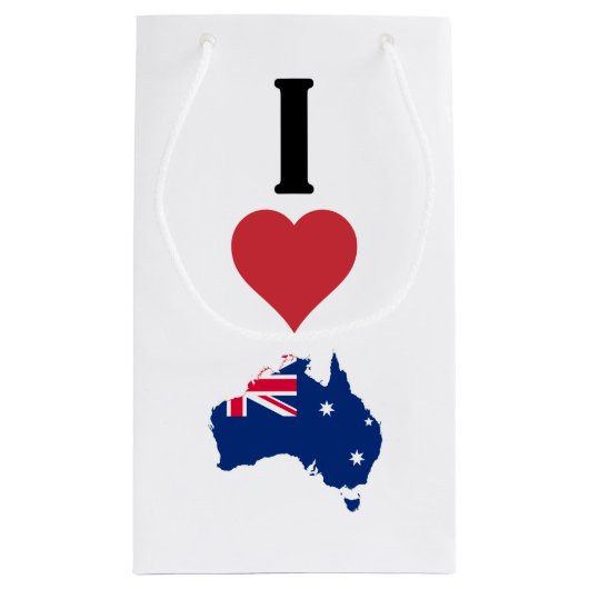 Vertical I Love Australia / I Heart Australia Klein Cadeauzakje (Achterkant)