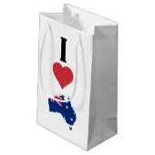 Vertical I Love Australia / I Heart Australia Klein Cadeauzakje (Achterkant Gekanteld)
