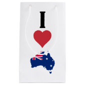 Vertical I Love Australia / I Heart Australia Klein Cadeauzakje (Voorkant)