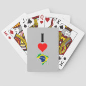 Vertical I Love Brazil / I Heart Brazil Brazilian Pokerkaarten (Achterkant)