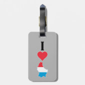 Vertical I Love Luxembourg / I Heart Luxembourg Bagagelabel (Achterkant verticaal)