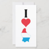 Vertical I Love Luxembourg / I Heart Luxembourg Kaart (Voorkant)