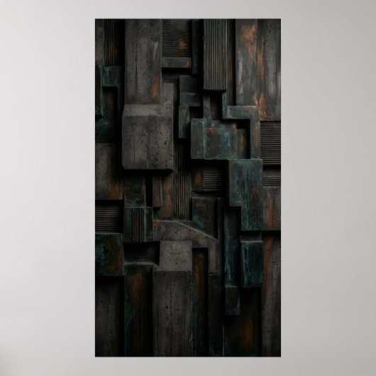 Vertical Industriële Blokken Poster (Voorkant)
